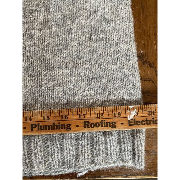 Handmade Knit Nordic Wool Sweater Unisex Size M Gray Red Yoke Design - Picture 7 of 10